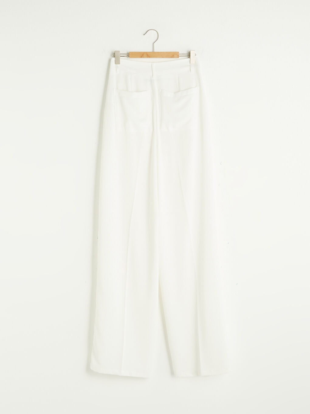 Wide Fit Pocket Detailed Wide Leg Gabardine Fabric Women's Trousers-11