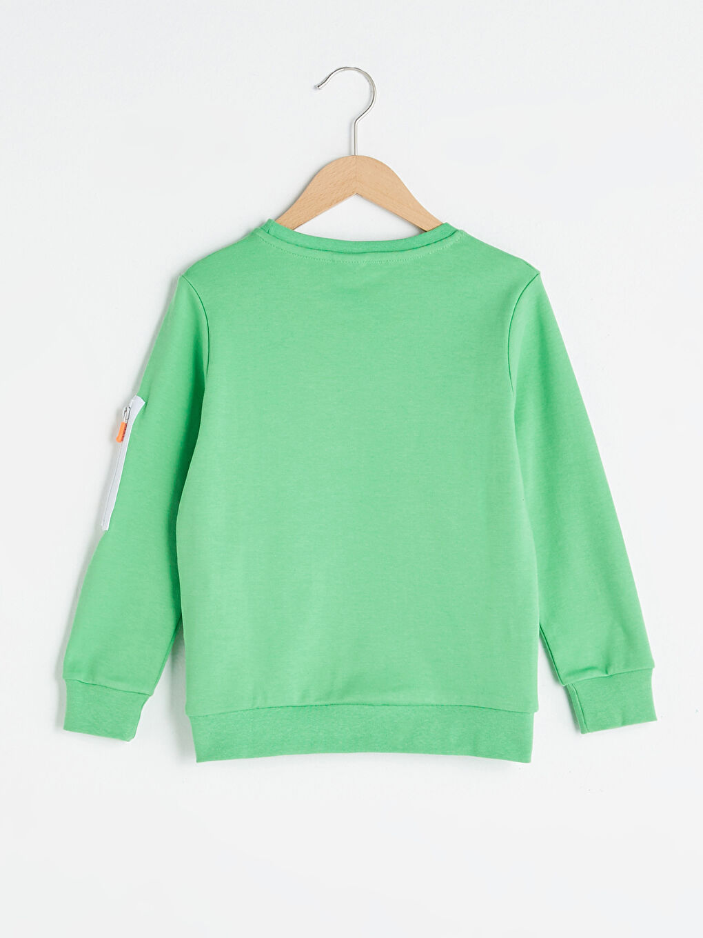 Yeşil Bisiklet Yaka Baskılı Uzun Kollu Erkek Çocuk Sweatshirt-1