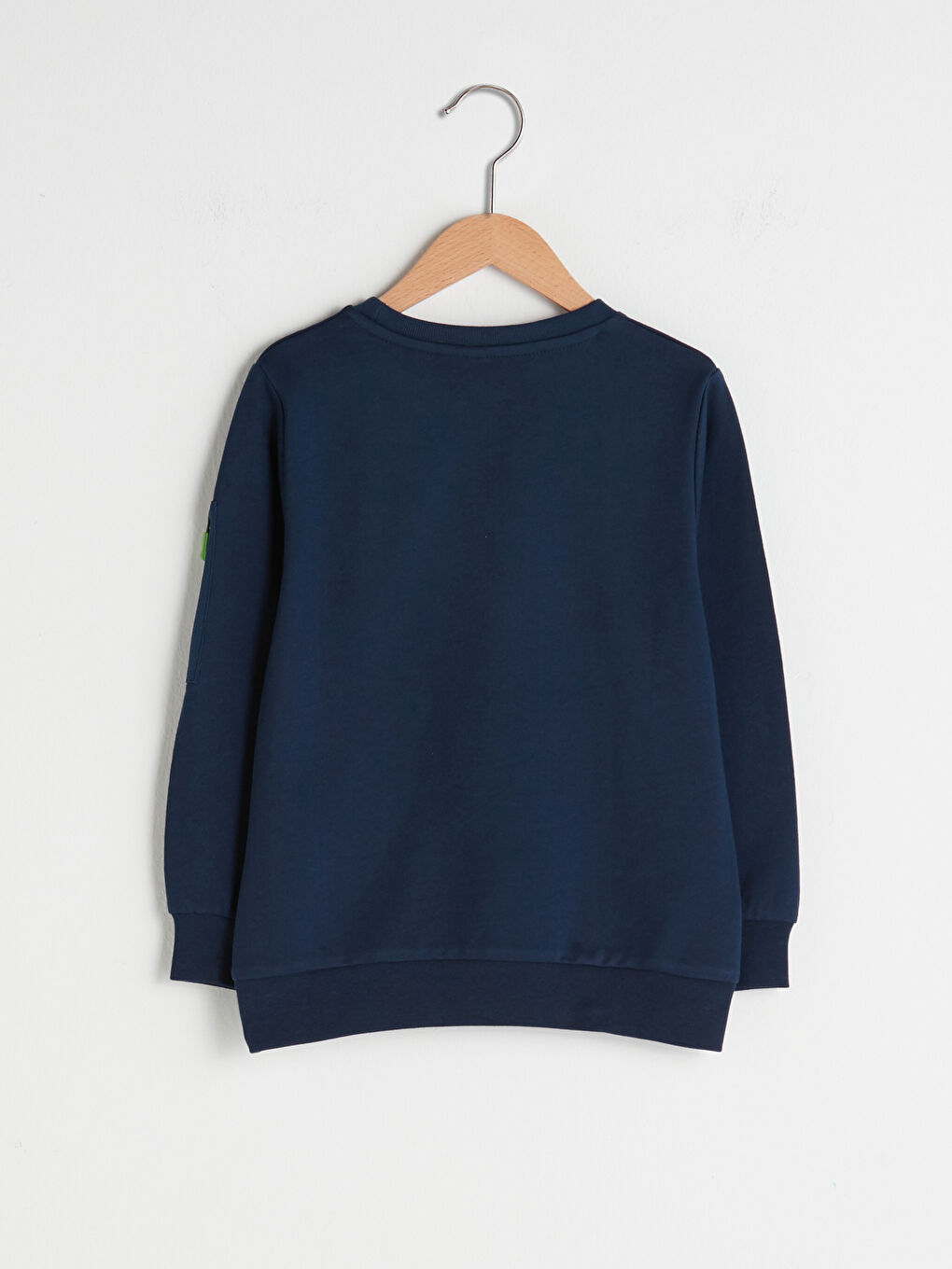 Lacivert Bisiklet Yaka Baskılı Uzun Kollu Erkek Çocuk Sweatshirt-1