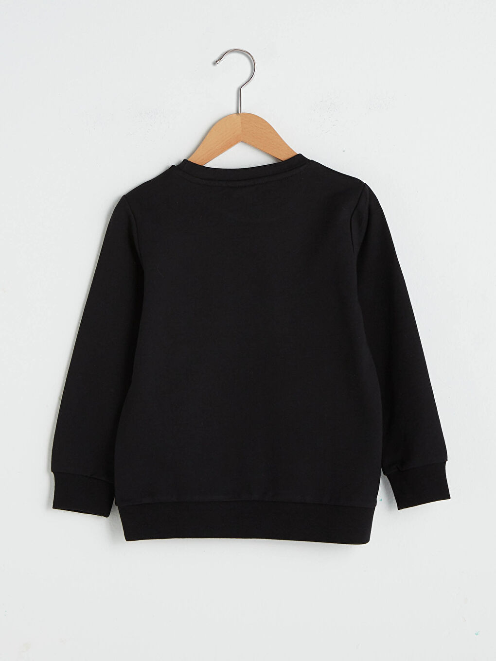 Siyah Bisiklet Yaka Baskılı Uzun Kollu Erkek Çocuk Sweatshirt-1