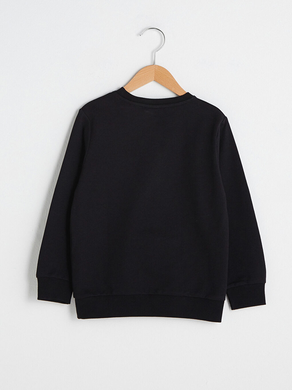 Siyah Bisiklet Yaka Baskılı Uzun Kollu Erkek Çocuk Sweatshirt-1