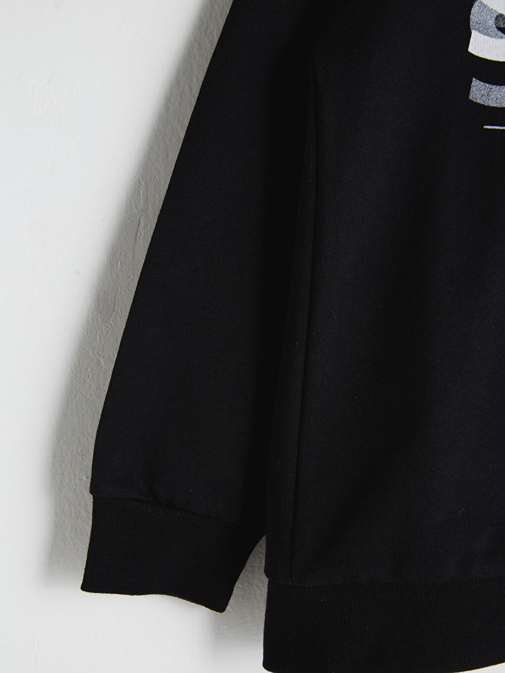 Siyah Bisiklet Yaka Baskılı Uzun Kollu Erkek Çocuk Sweatshirt-3