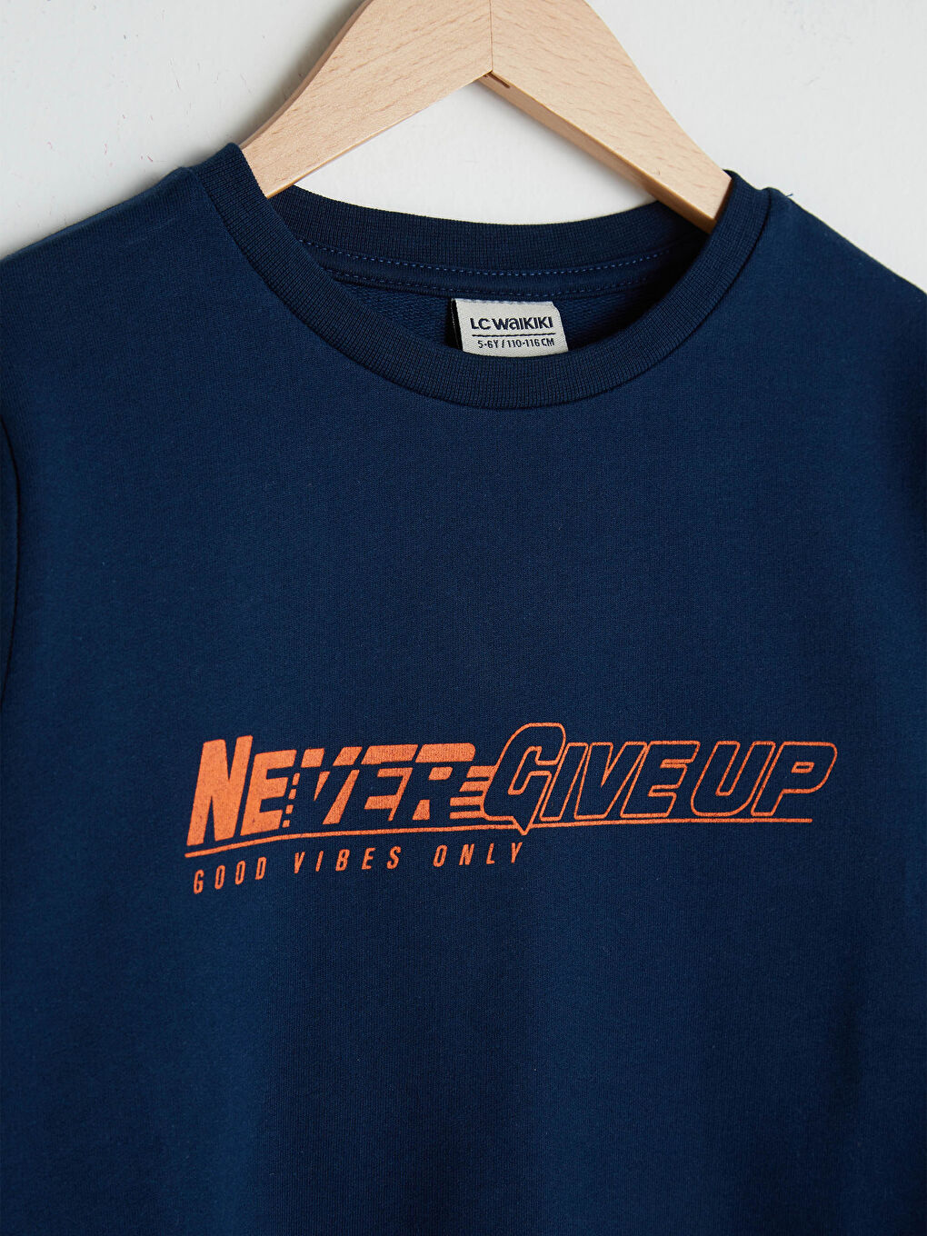 Lacivert Bisiklet Yaka Baskılı Uzun Kollu Erkek Çocuk Sweatshirt-2