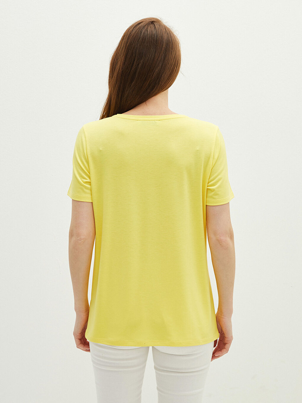 Crew Neck Plain Short Sleeve Women's T-Shirt-3