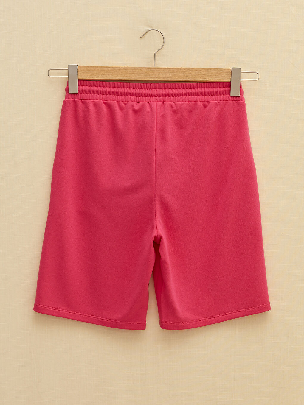 Fuşya Beli Lastikli Cep Detaylı Kadın Şort-6