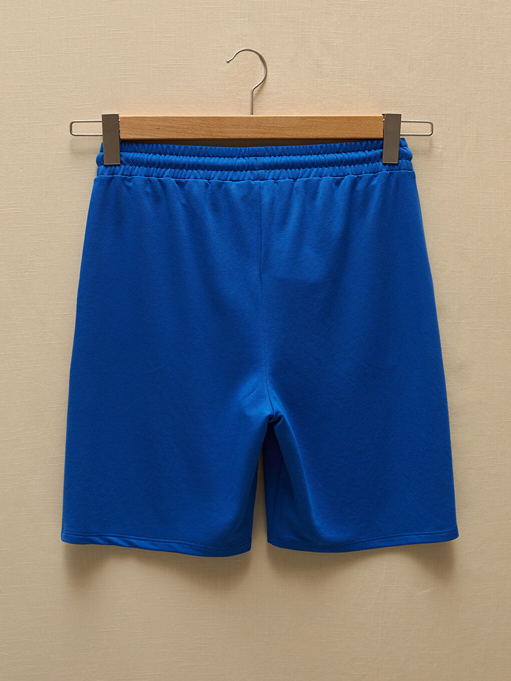 Mavi Beli Lastikli Cep Detaylı Kadın Şort-6