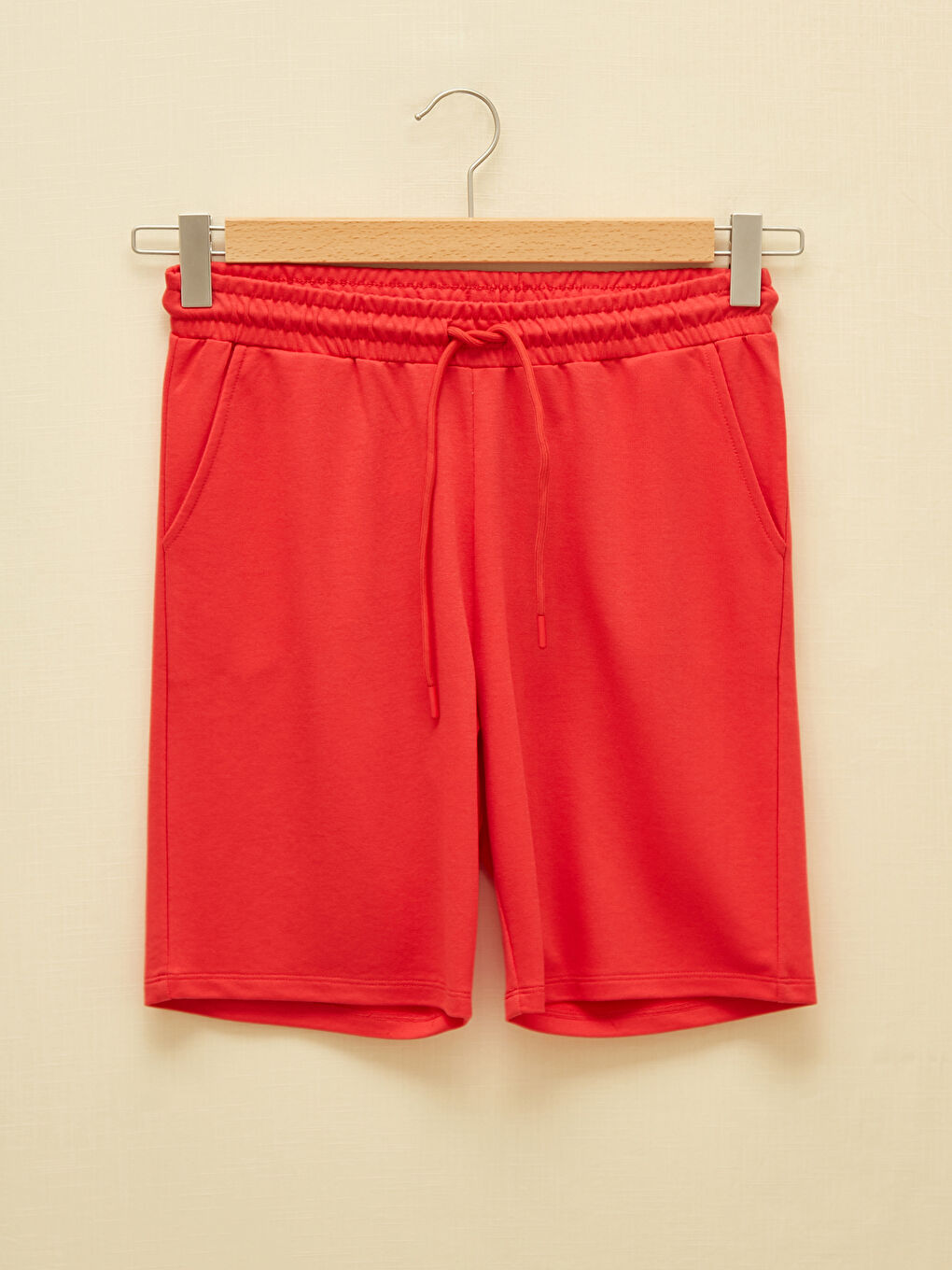 Women's Elastic Waist Pocket Detailed Shorts-4