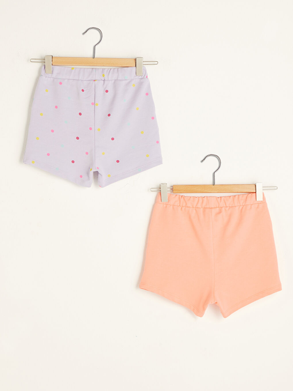 Mercan Beli Lastikli Baskılı Kız Çocuk Şort 2'li-1