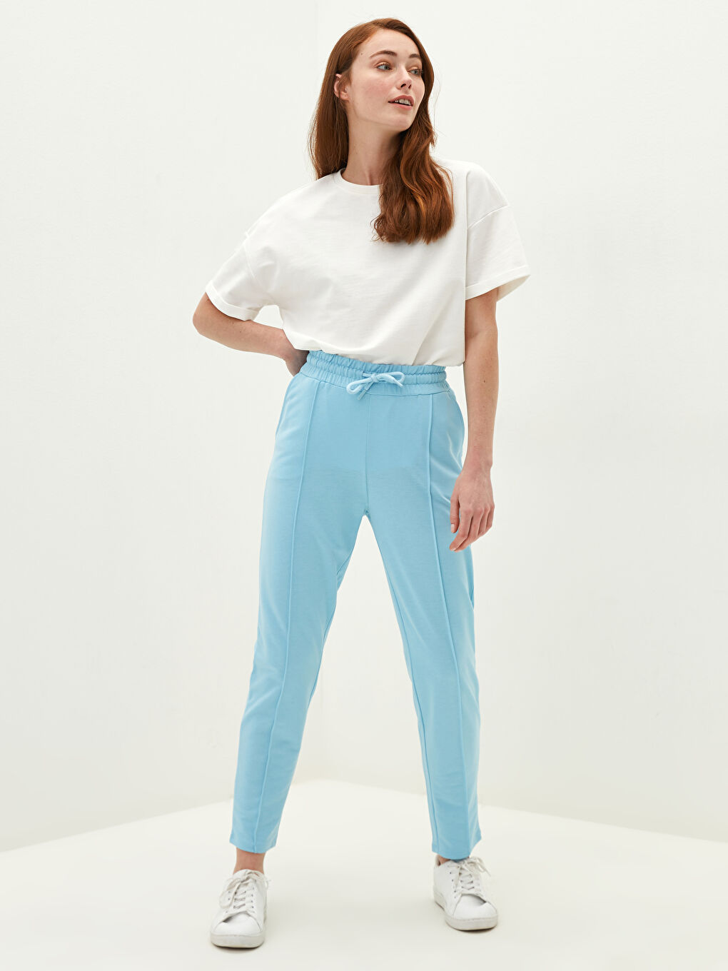 Elastic Waist Regular Pocket Detailed Women's Sweatpants