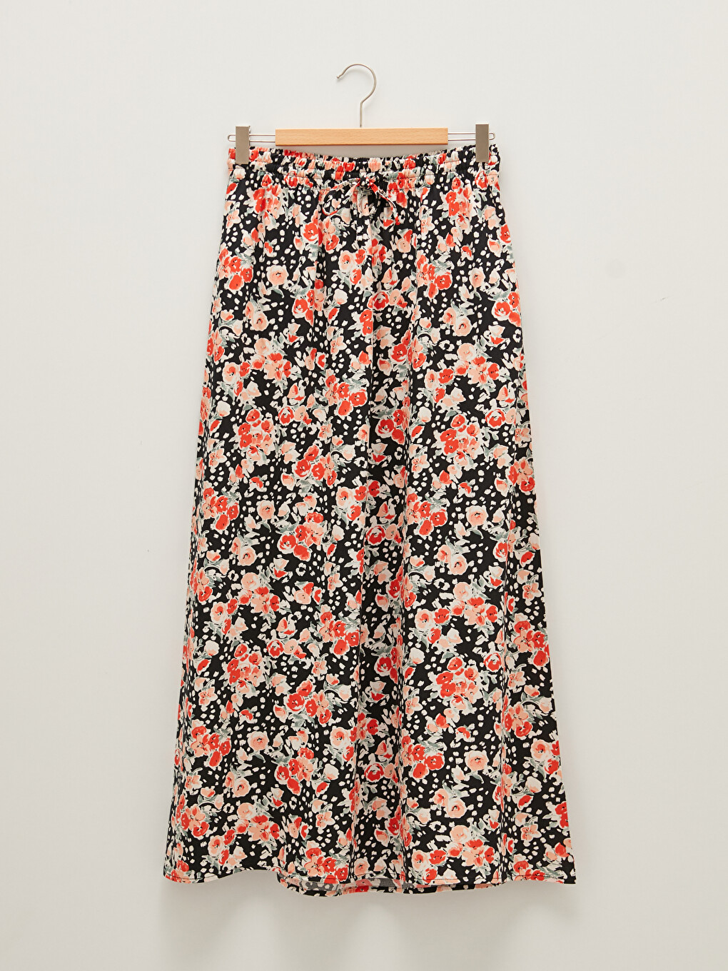 Elastic Waist Patterned A-cut Belmando Fabric Women's Skirt-6