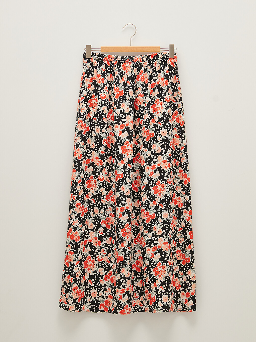 Elastic Waist Patterned A-cut Belmando Fabric Women's Skirt-7