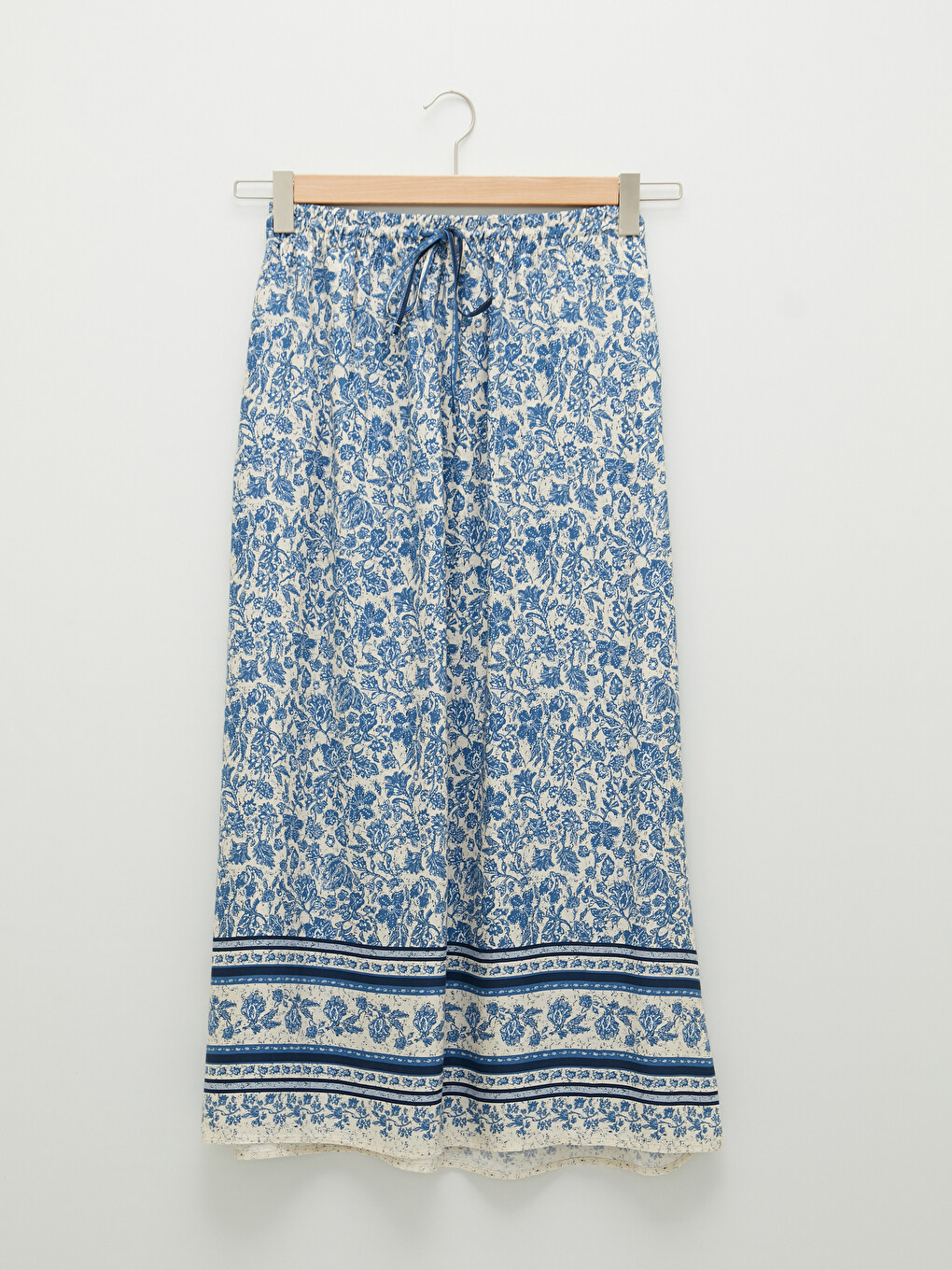 Elastic Waist Patterned A-cut Belmando Fabric Women's Skirt-6