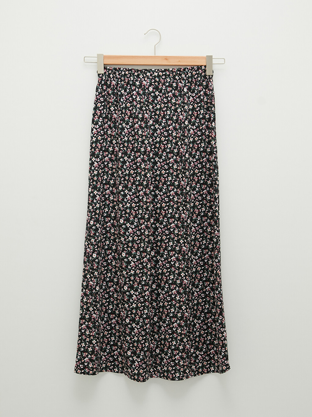 Elastic Waist Patterned A-cut Belmando Fabric Women's Skirt-7