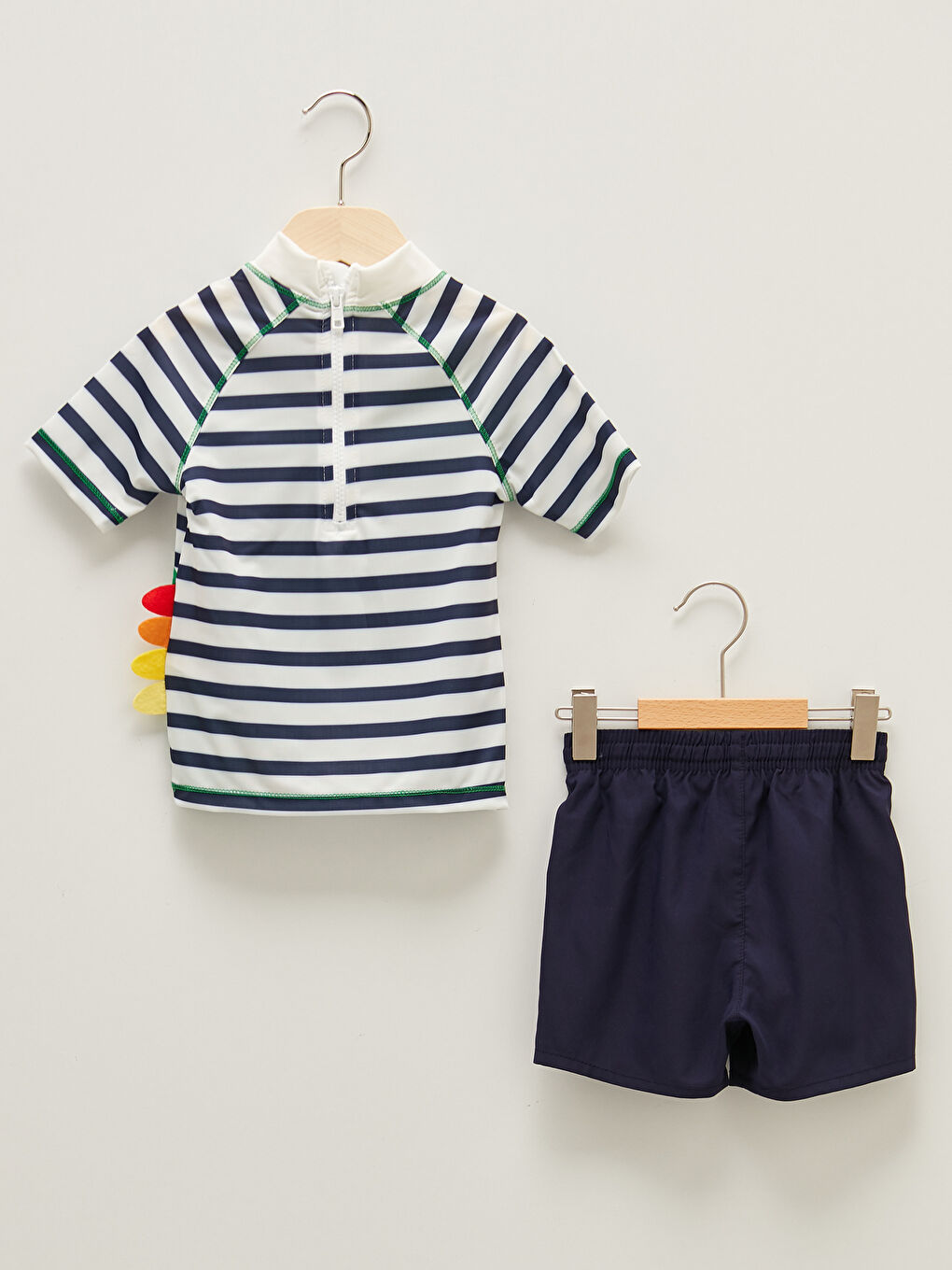 Elastic Fabric Short Sleeve Printed Baby Boy Swimming Suit-1