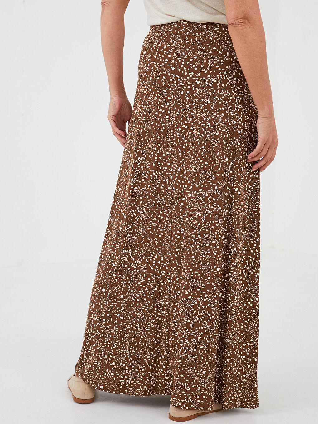 Elastic Waist Patterned A-Line Women's Skirt-4