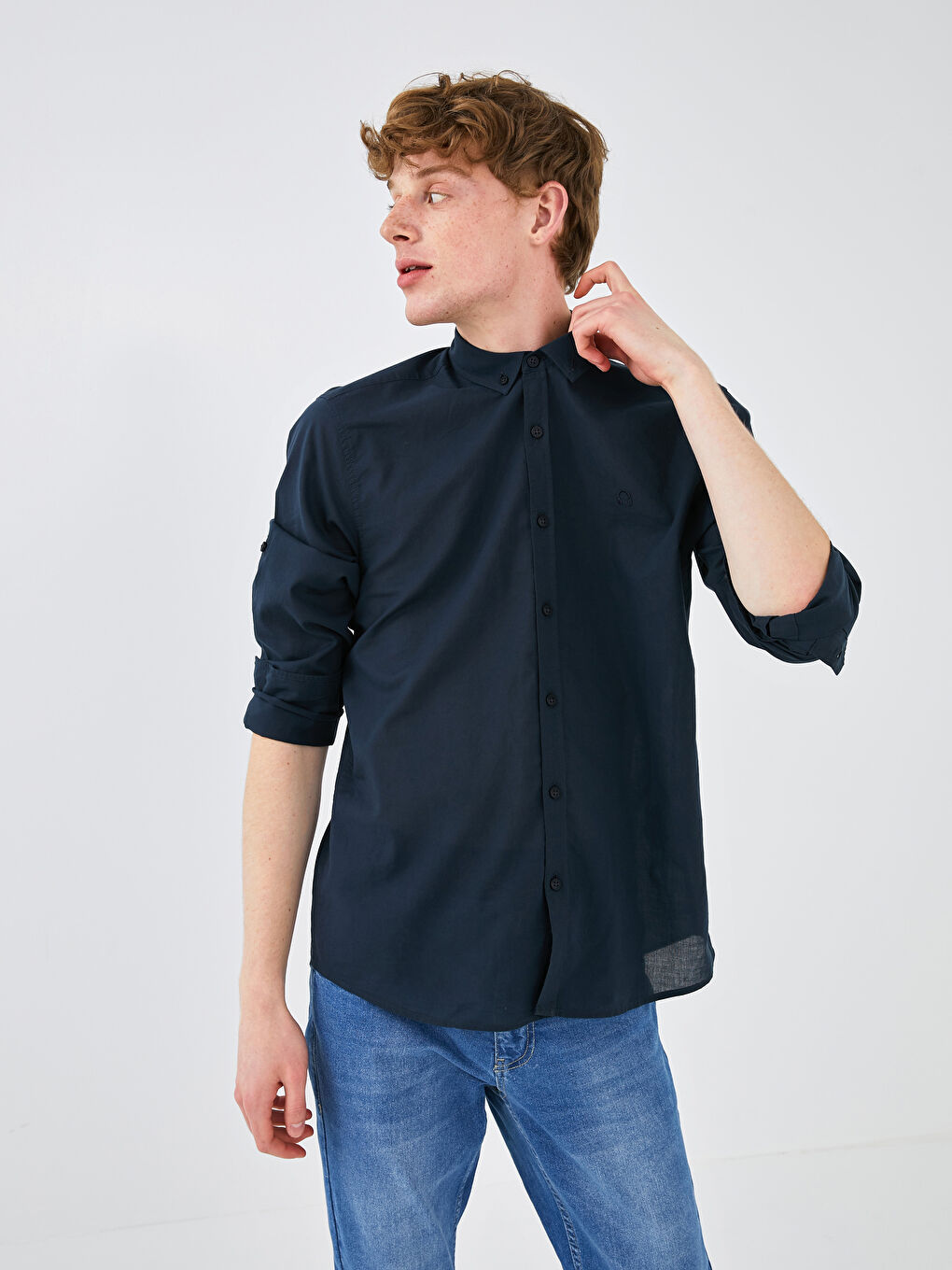 Slim Fit Long Sleeve Men's Shirt-6