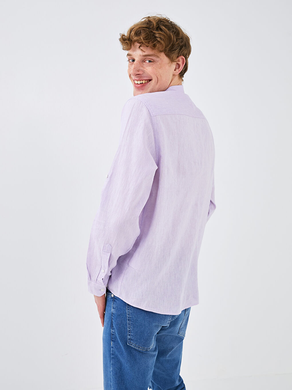 Slim Fit Long Sleeve Men's Shirt-3