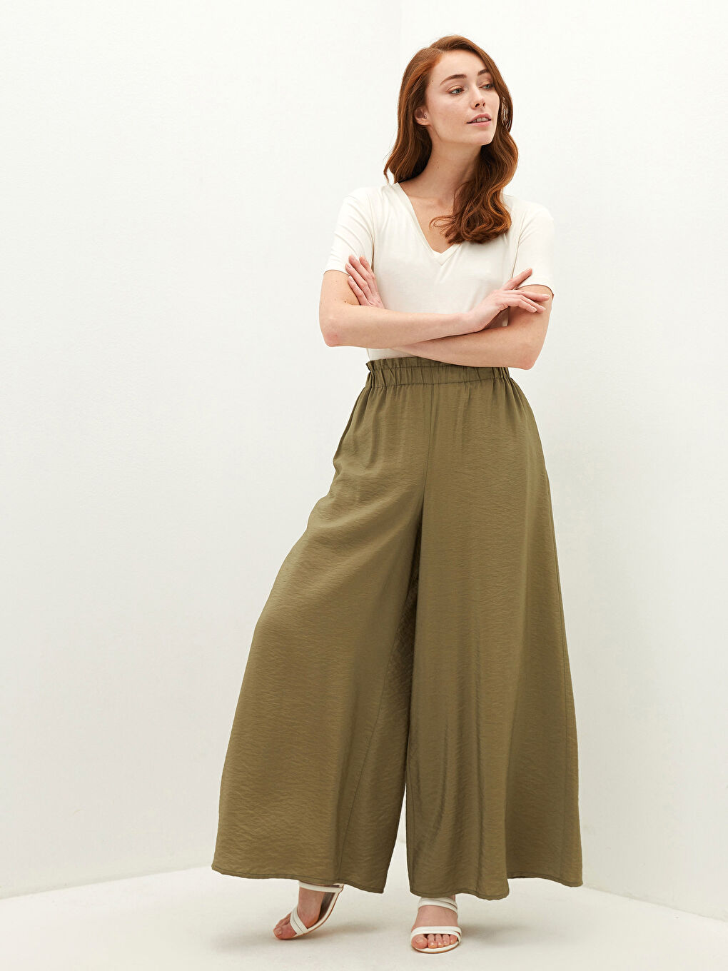 LC Waikiki Elastic Waist Pocket Slit Detailed Dobby Women's