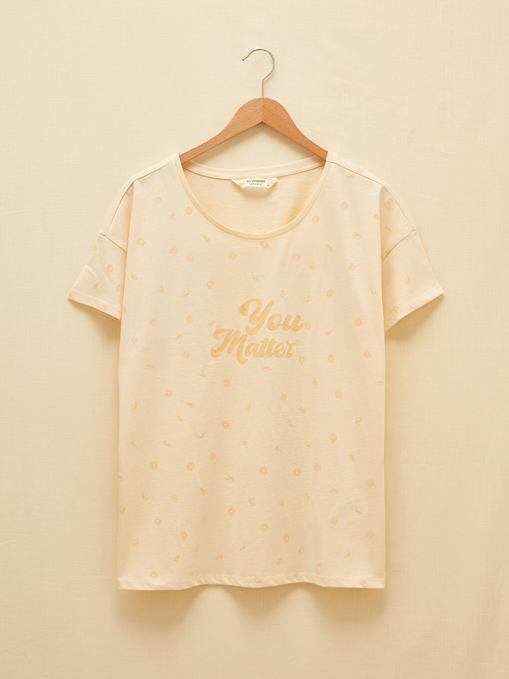 Sarı Bisiklet Yaka Doğal Boya İle Boyanmış Pamuklu Kadın Şortlu Pijama Takımı-7