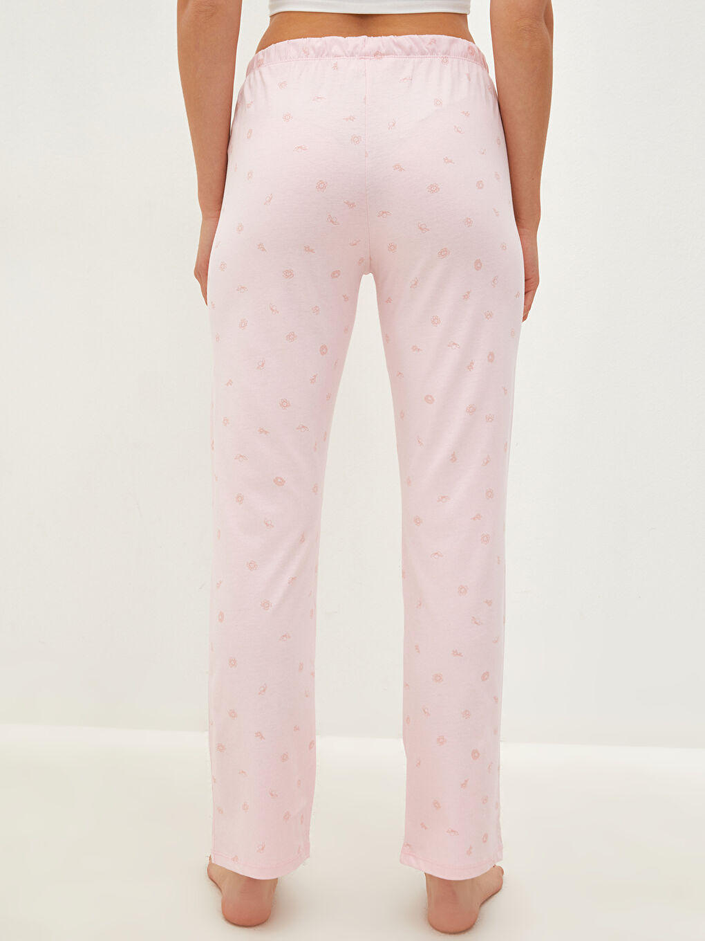 Elastischer Bund Gemusterte Baumwolle Pyjama-Hosen für Damen-7