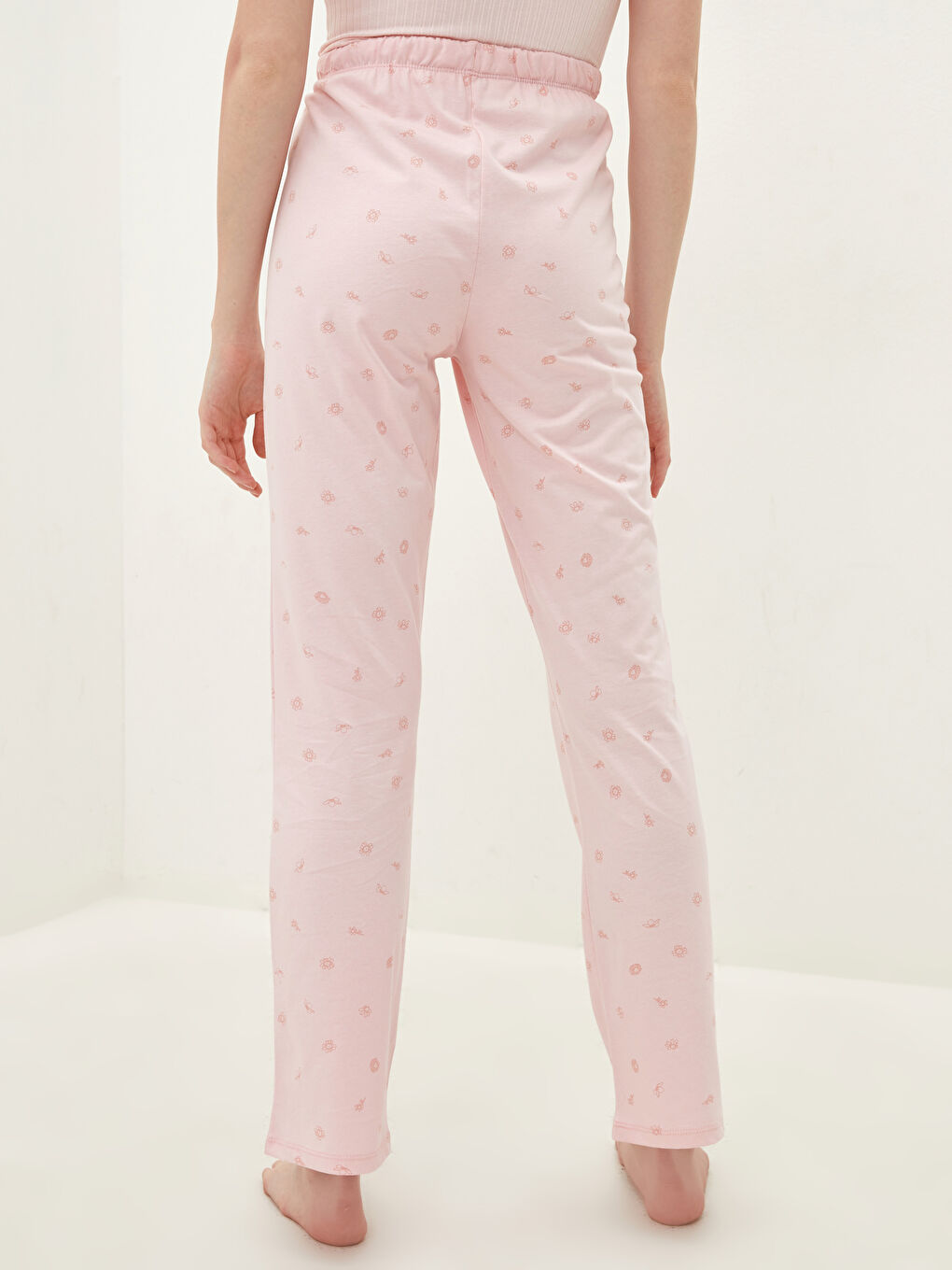Elastischer Bund Gemusterte Baumwolle Pyjama-Hosen für Damen-3