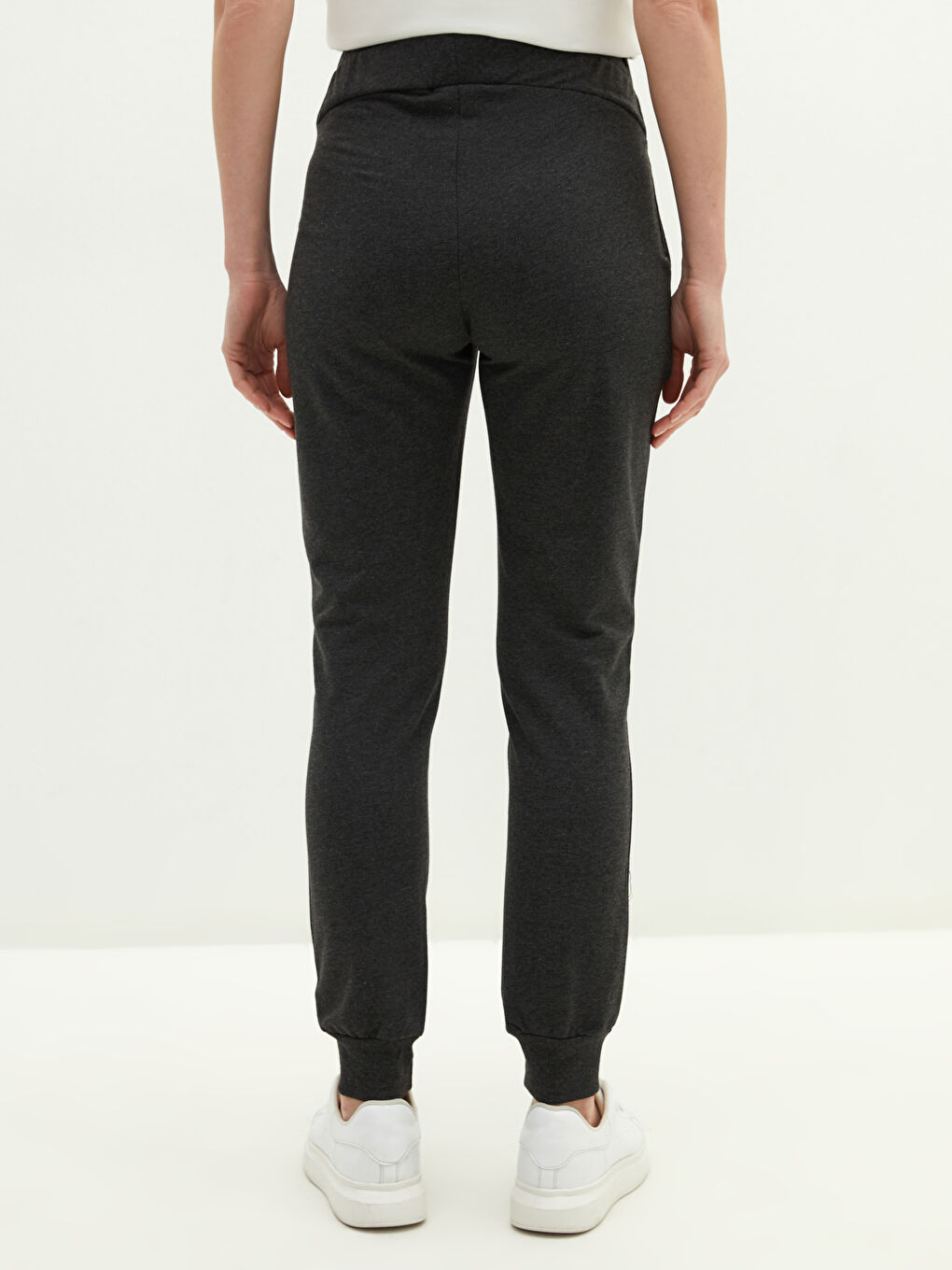 Antrasit Beli Lastikli Karın Panelli Hamile Eşofman Alt-2