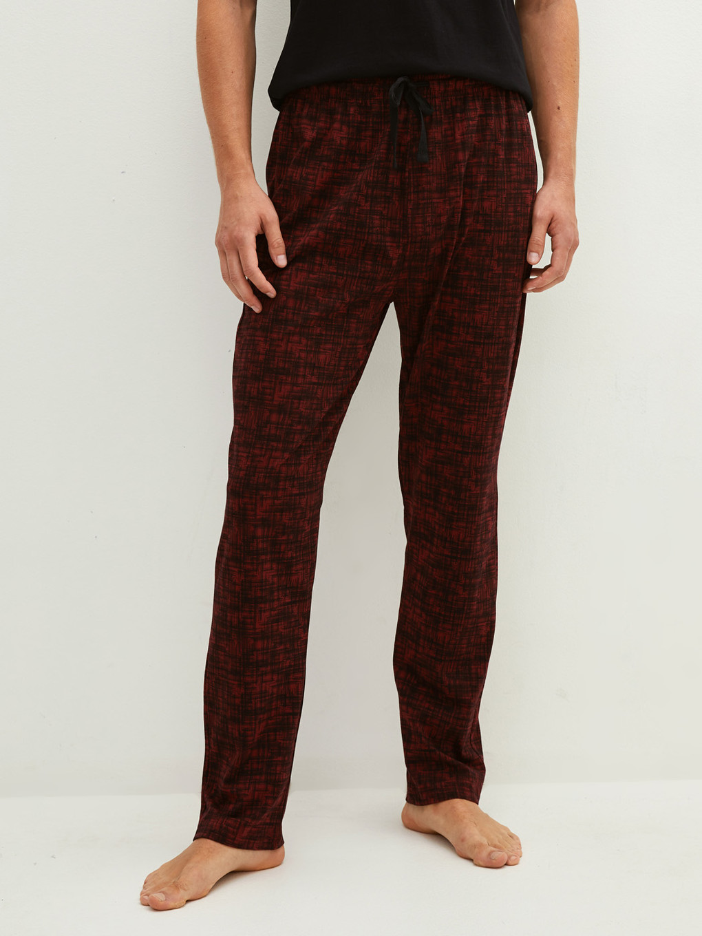 Bordo Standart Kalıp Erkek Pijama Alt-3