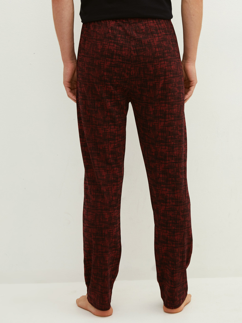 Bordo Standart Kalıp Erkek Pijama Alt-4