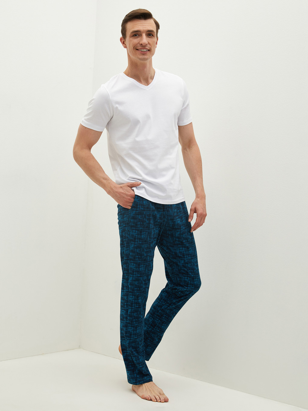Lacivert Standart Kalıp Erkek Pijama Alt-1