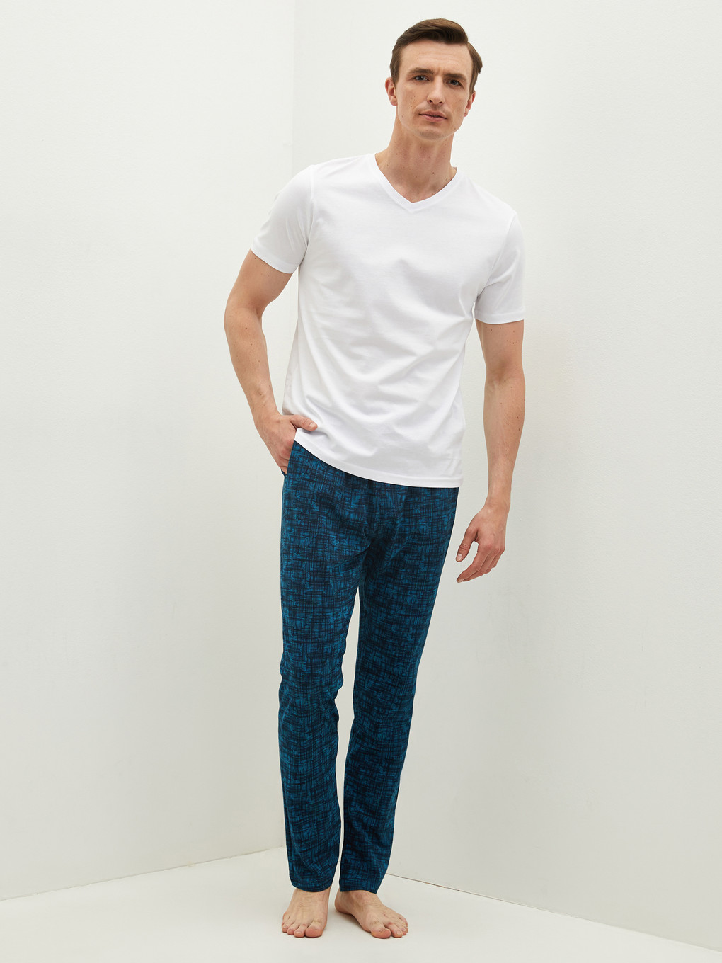 Lacivert Standart Kalıp Erkek Pijama Alt-2