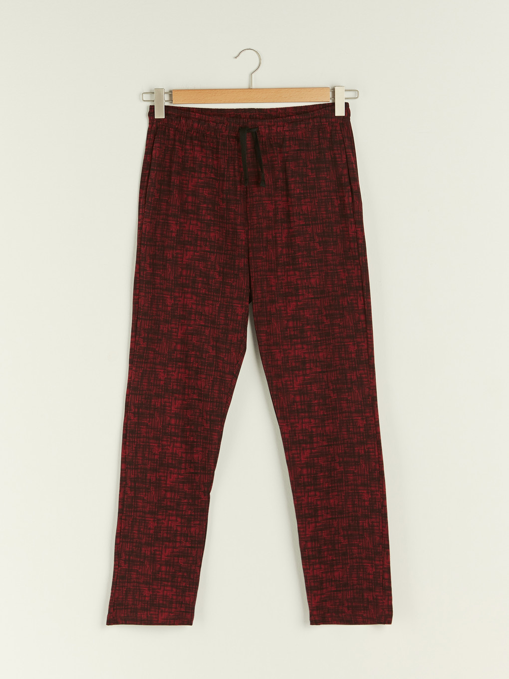 Bordo Standart Kalıp Erkek Pijama Alt-5