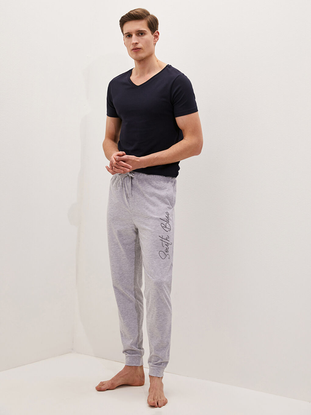 Bas de pyjama imprimé à coupe régulière pour hommes-1