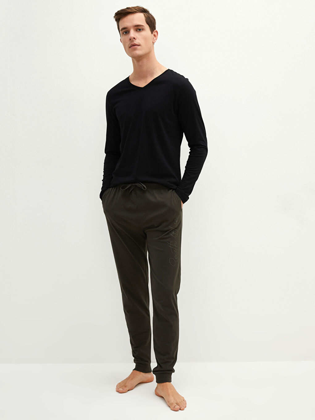 Bas de pyjama imprimé à coupe régulière pour hommes-1