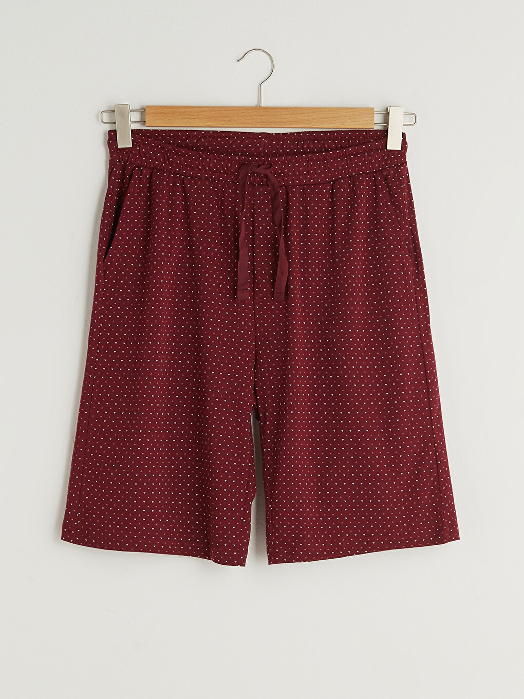 Bordo Standart Kalıp Pamuklu Erkek Pijama Alt Şort-4