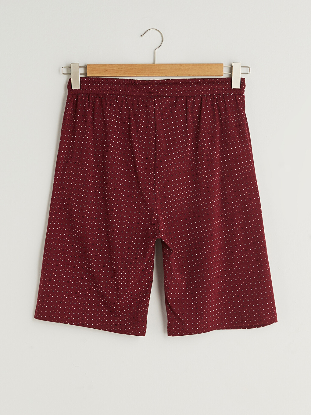 Bordo Standart Kalıp Pamuklu Erkek Pijama Alt Şort-5