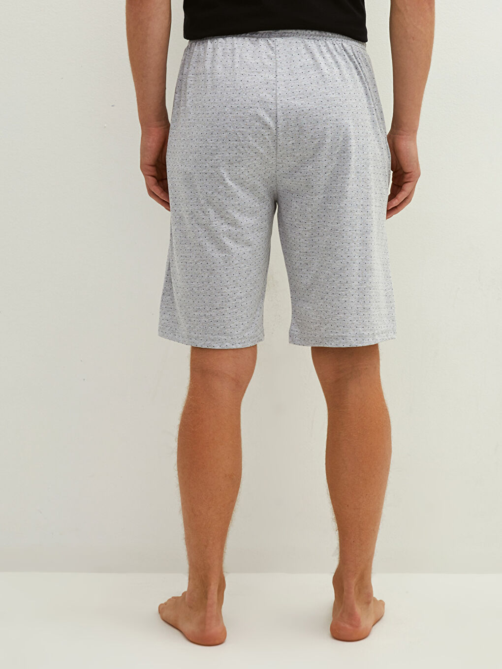 Pantaloni Scurți de Pijama pentru Bărbați din Bumbac cu Model Standard-3