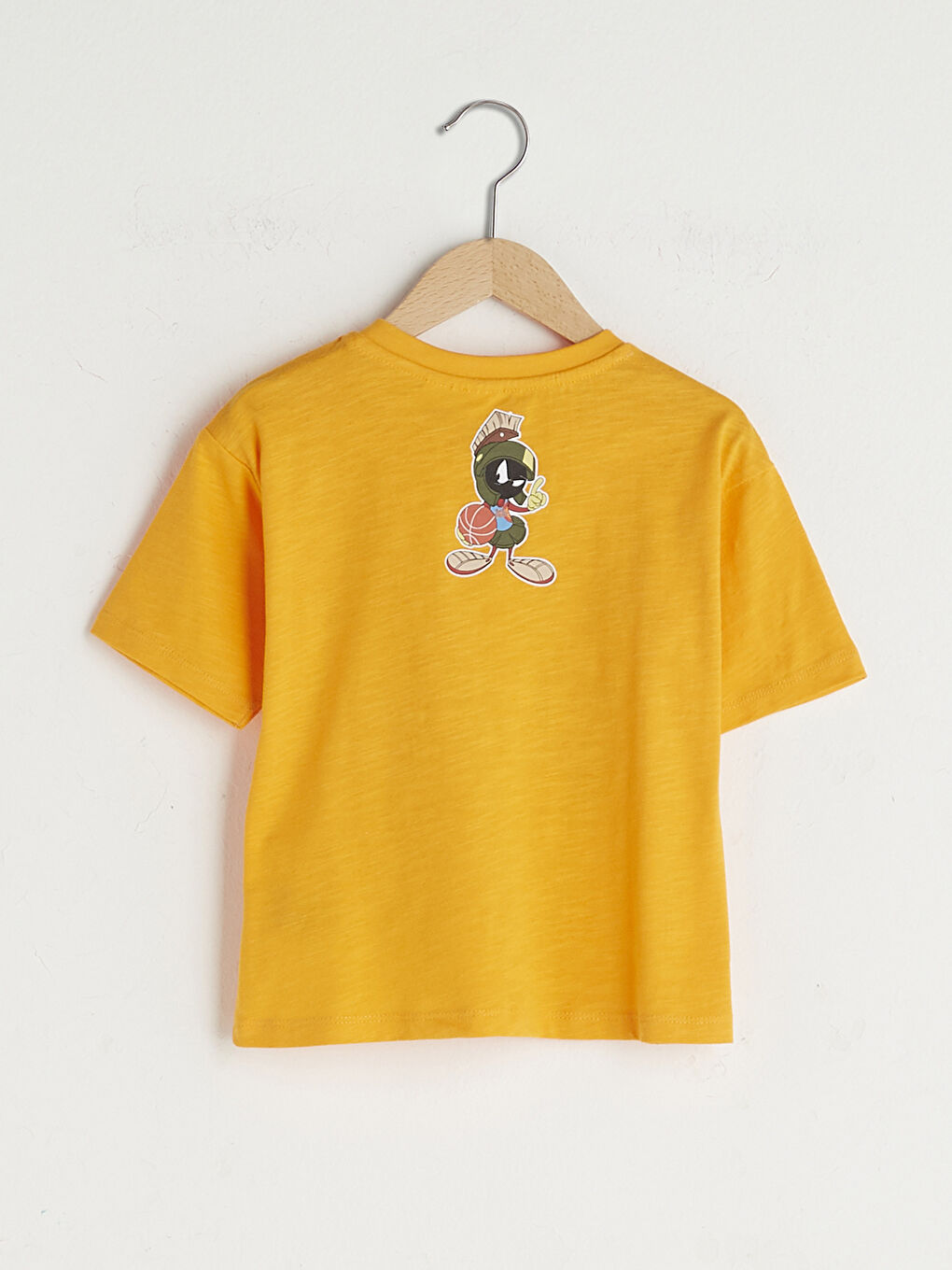 Turuncu Bisiklet Yaka Kısa Kollu Space Jam Baskılı Erkek Bebek Tişört-1