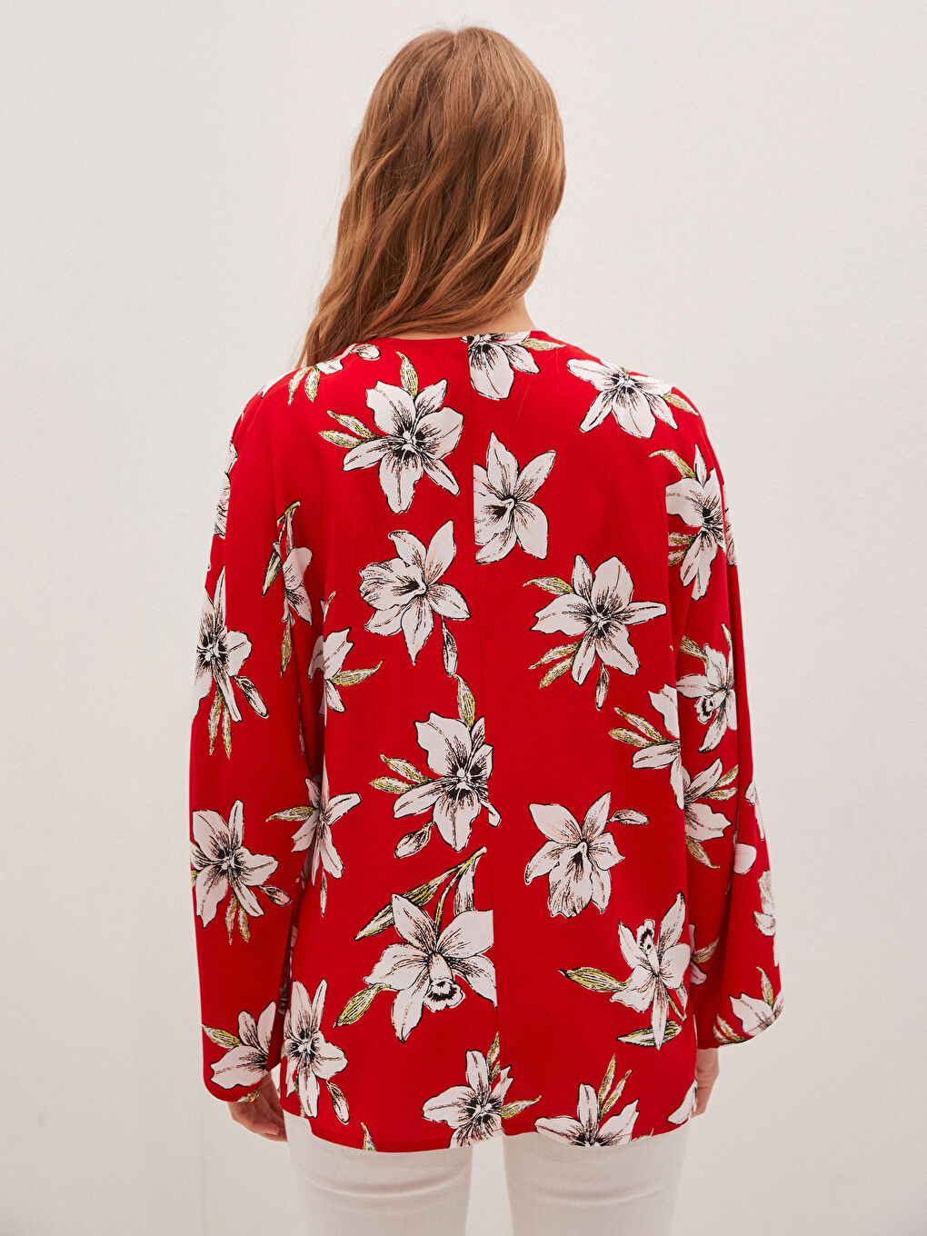 Floral Printed Wide Sleeve Viscose Women's Kimono-4