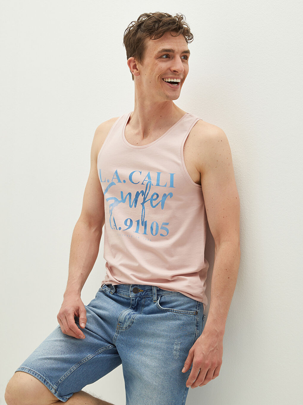 XSIDE T-shirt sans manches en coton imprimé à col rond pour Hommes -S1H625Z8-PDY