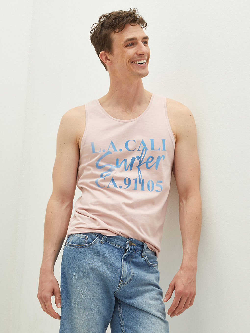 XSIDE T-shirt sans manches en coton imprimé à col rond pour Hommes -S1H625Z8-PDY
