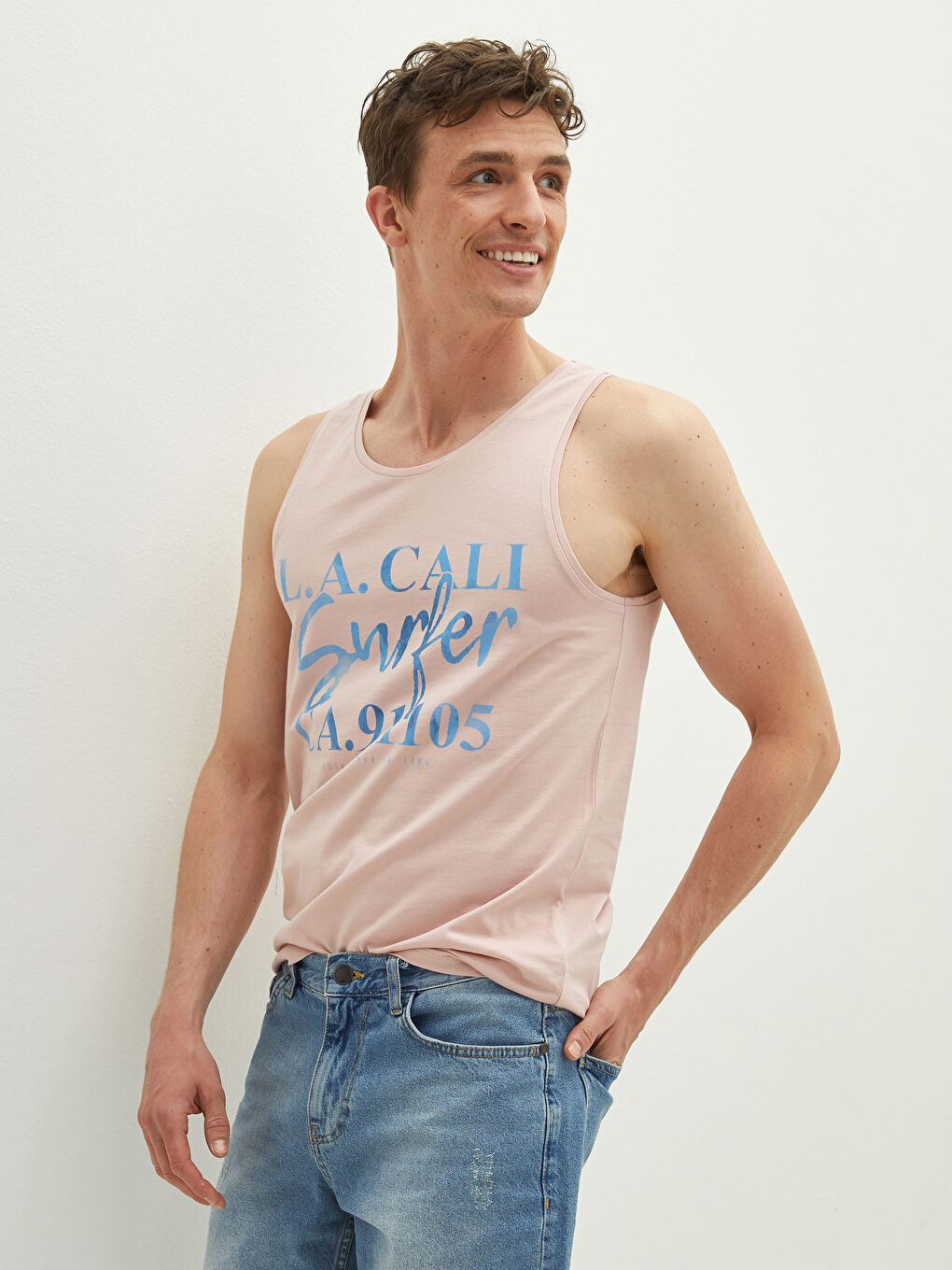 XSIDE T-shirt sans manches en coton imprimé à col rond pour Hommes -S1H625Z8-PDY
