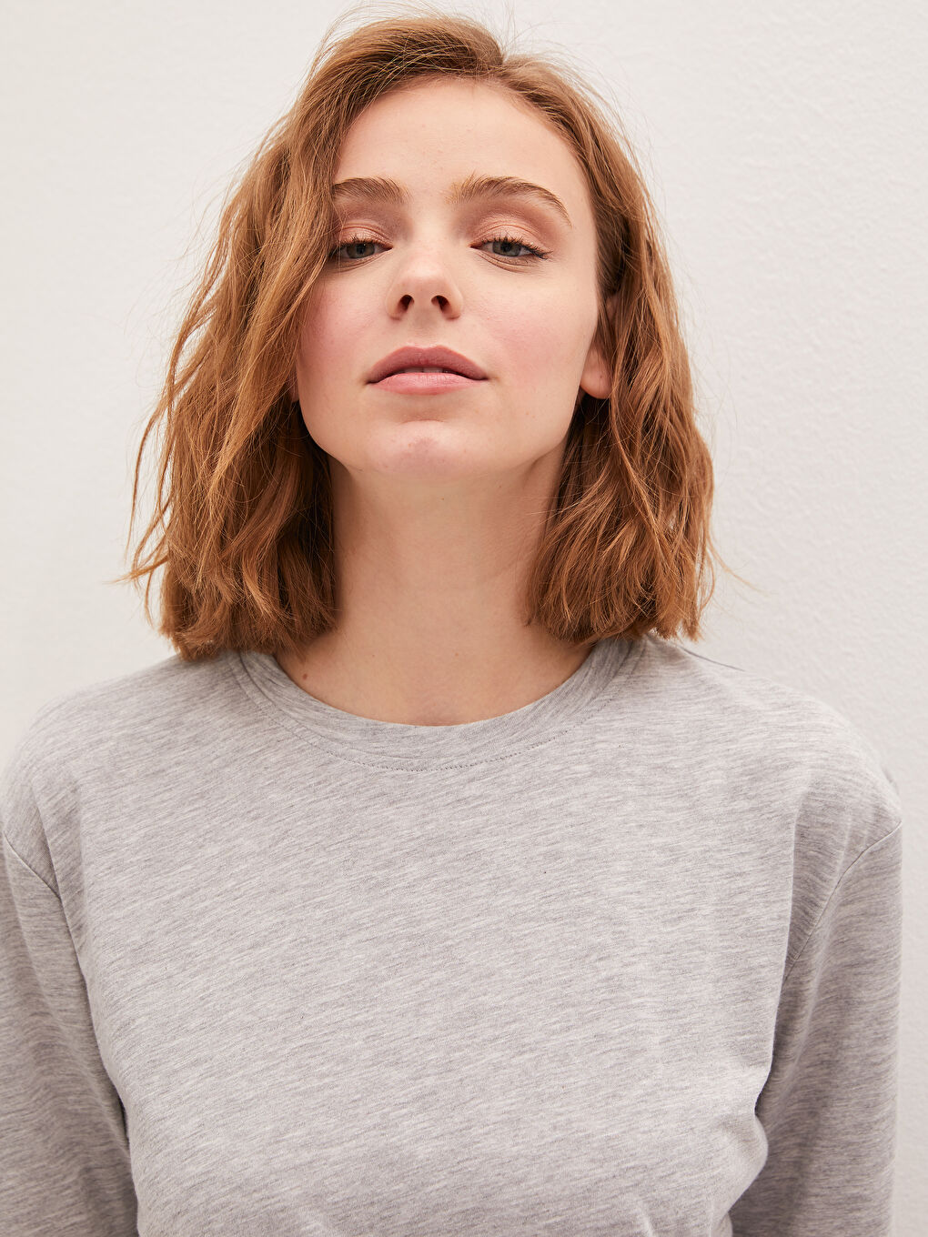 Rundhalsausschnitt Schlicht Kurzarm Tunika für Damen-1