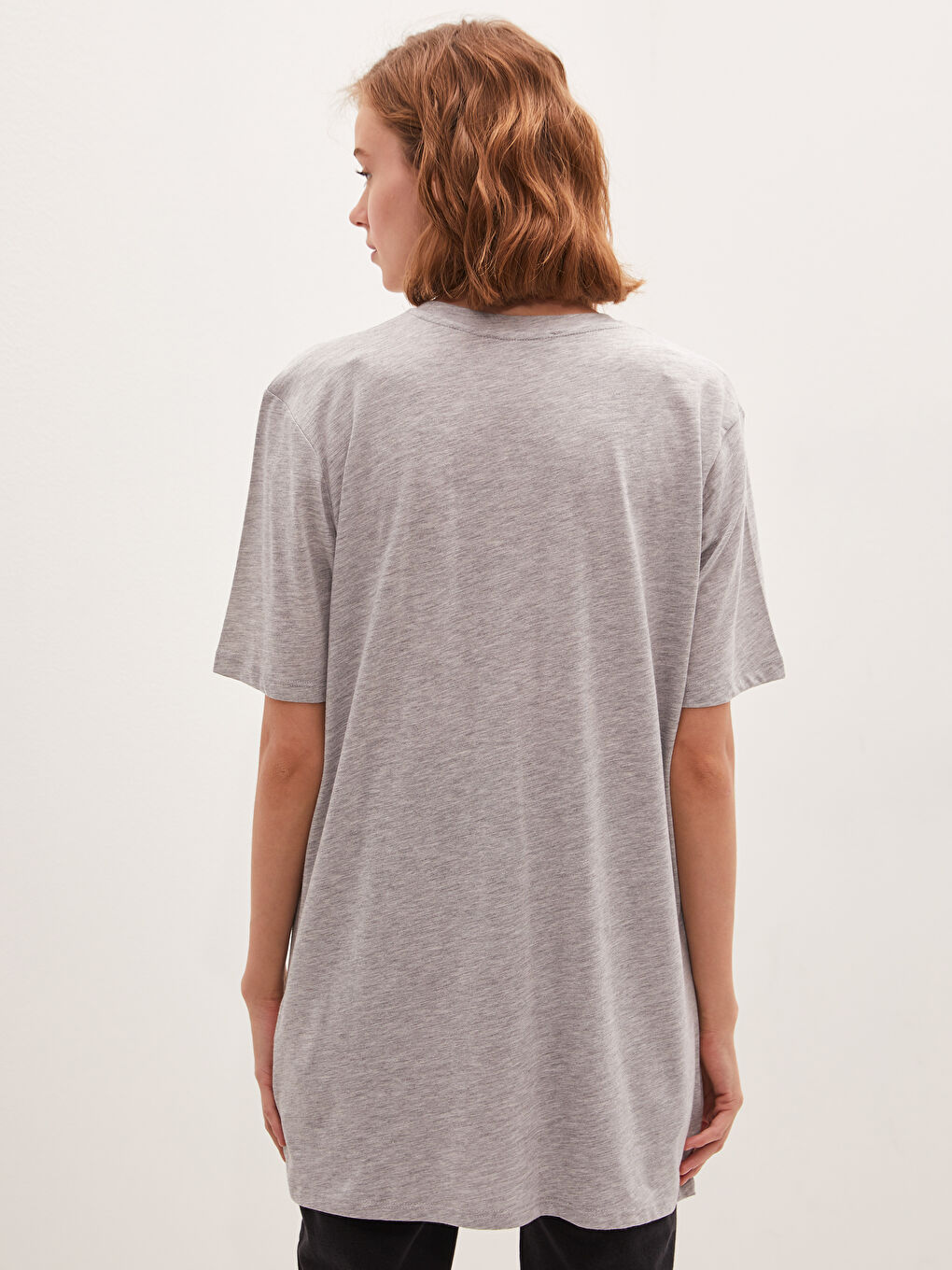 Rundhalsausschnitt Schlicht Kurzarm Tunika für Damen-2