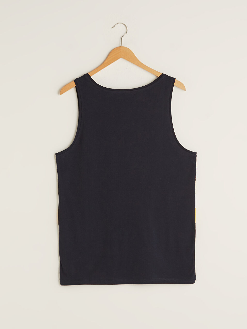 Lacivert Bisiklet Yaka Baskılı Pamuklu Erkek Kolsuz Tişört-7