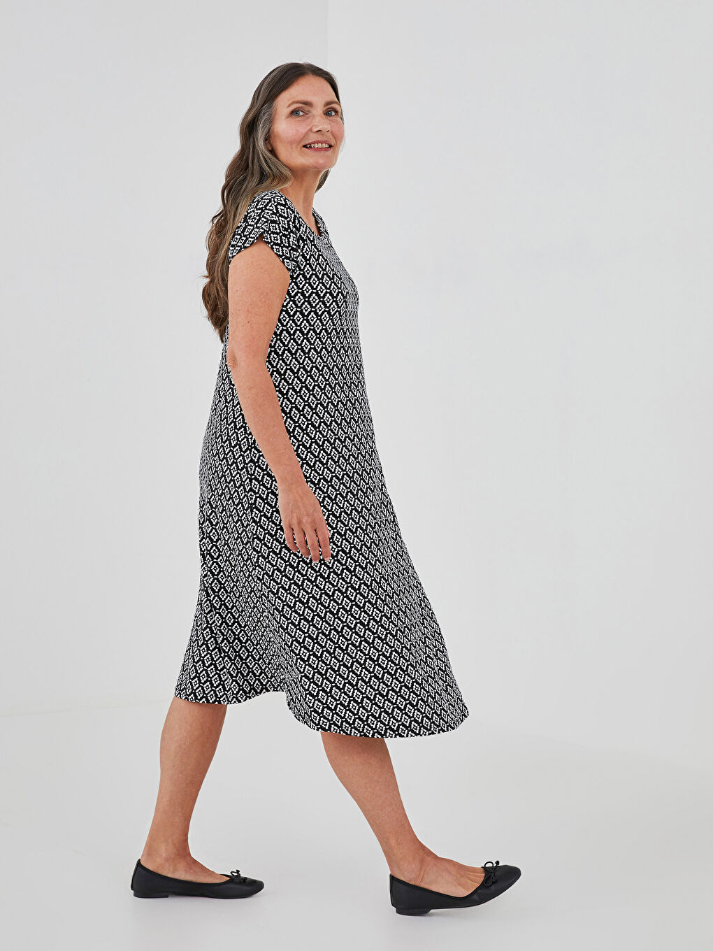 ✧︎ seseさま専用 ✧︎ LCW Grace Crew Neck Patterned A-Line Short Sleeve Women's
