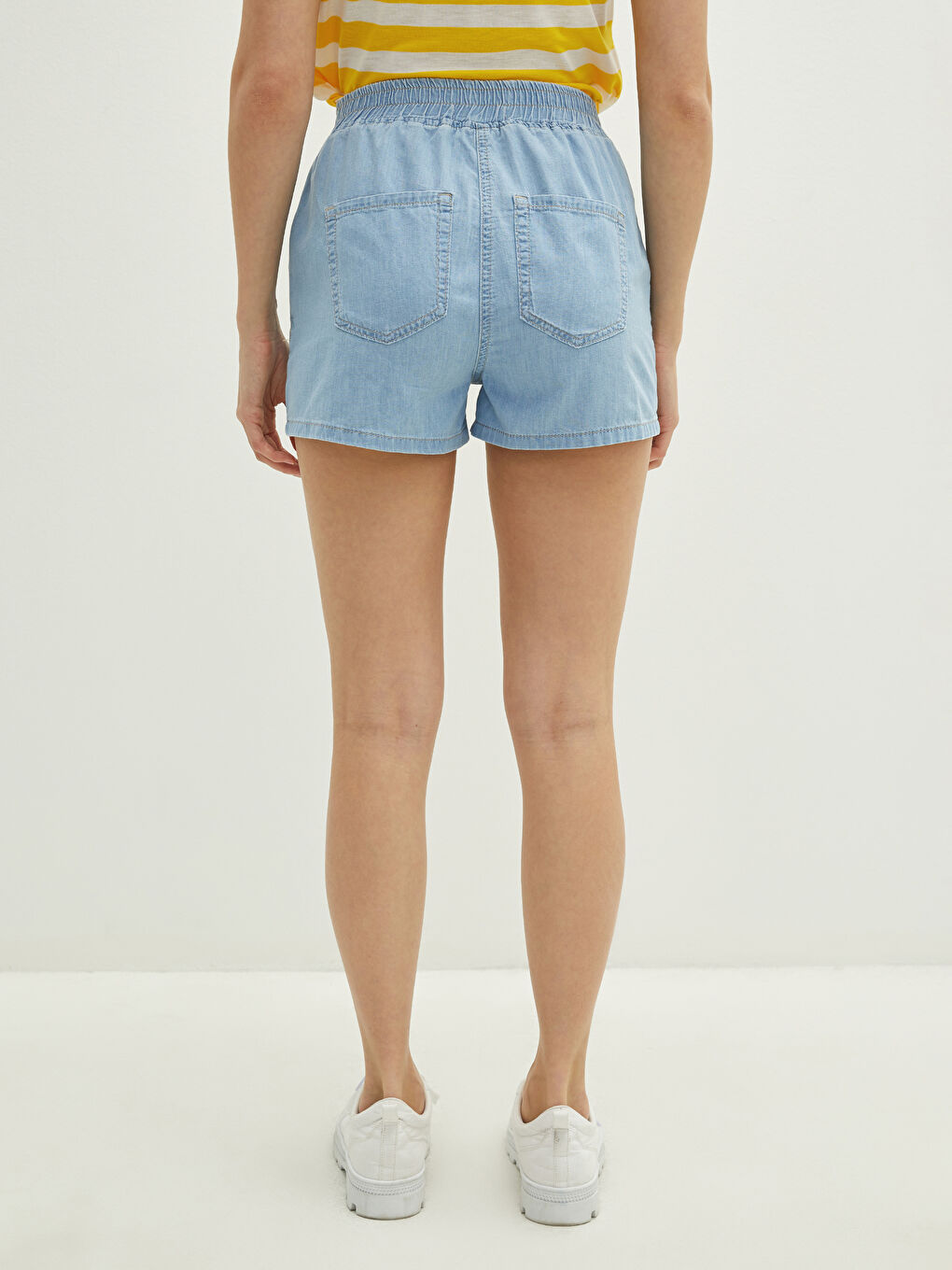Elastic Waist Pocket Detailed Women's Rodeo Jean Shorts -S1H760Z8-311