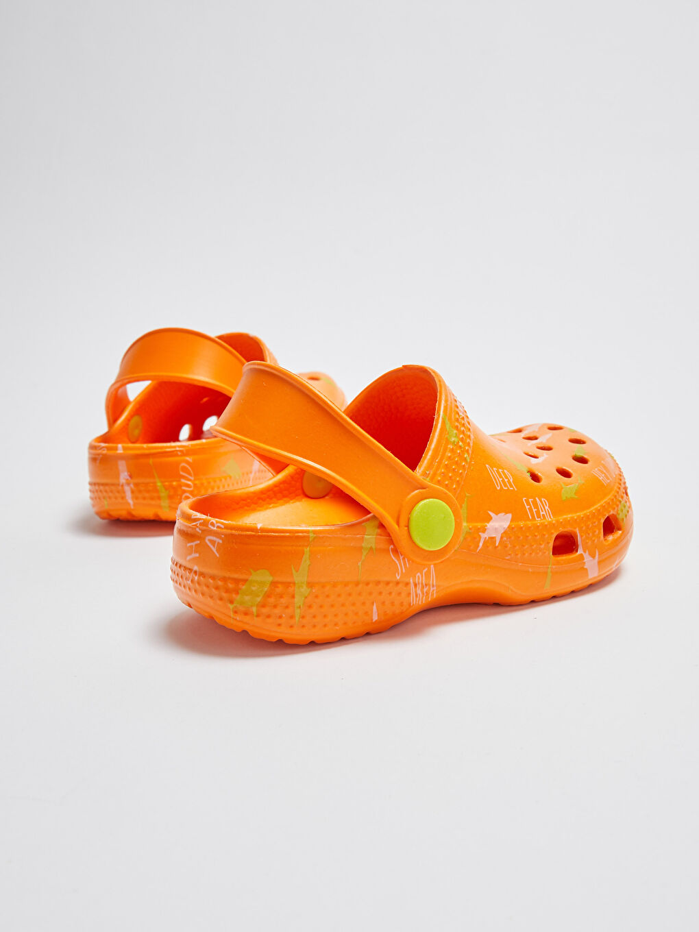 Turuncu Baskılı Erkek Bebek Plaj Sandaleti-4