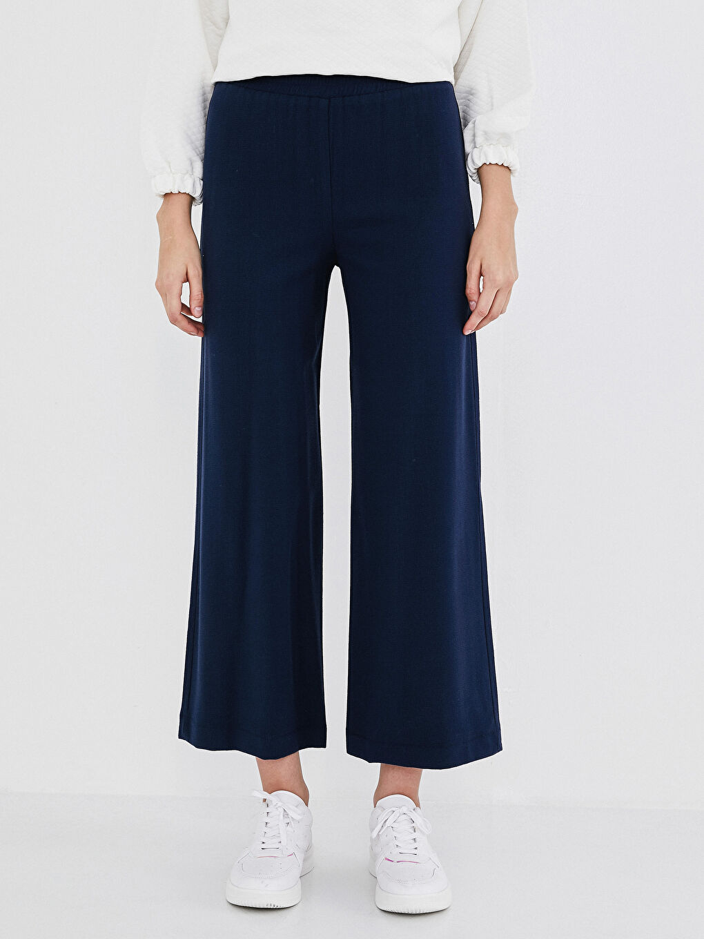 Pantalon Palazzo à Taille Élastique Coupe Confortable pour Femmes-2