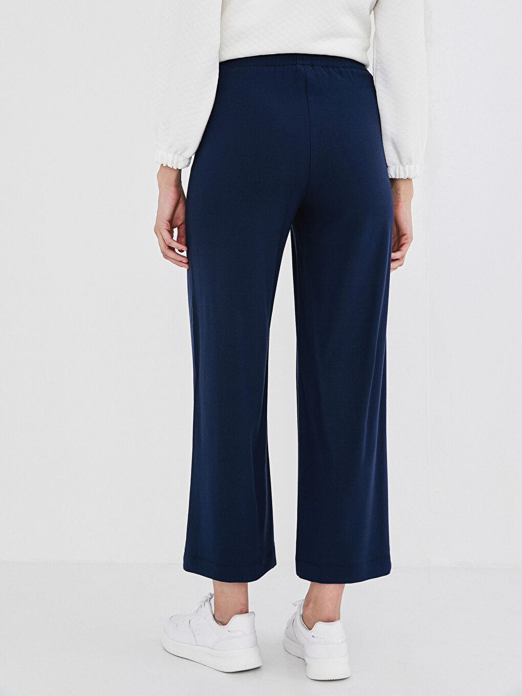 Pantalon Palazzo à Taille Élastique Coupe Confortable pour Femmes-3