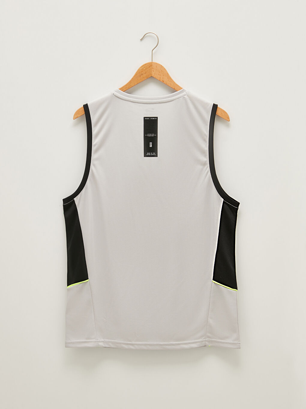 Gri Bisiklet Yaka Baskılı Erkek Kolsuz Tişört-1